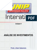 Slide Tele Aula Análise de investimentos - Unidade IV
