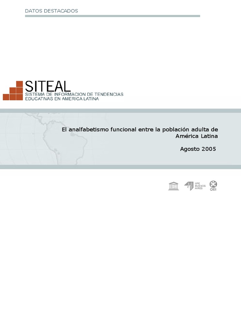 Analfabetismo Funcional Pdf Pdf America Latina Población