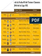 Tabla de Partidos de La Fecha 05 Del Torneo Clausura 2014 de La Liga MX