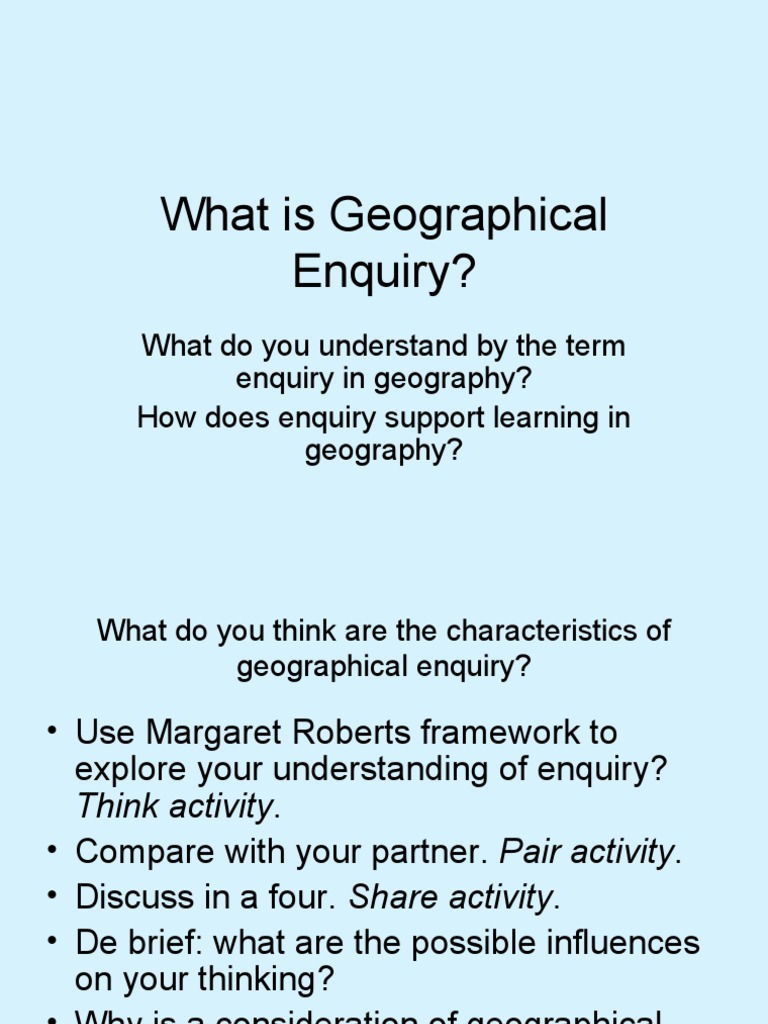 Understanding Geographical Enquiry | PDF | Question | Teaching Method