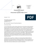 PA Legislative Black Caucus letter to Gov Corbett on Public Pensions