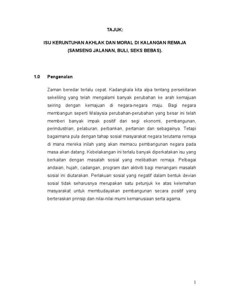 Langkah Langkah Mengatasi Masalah Keruntuhan Moral Remaja Paklut