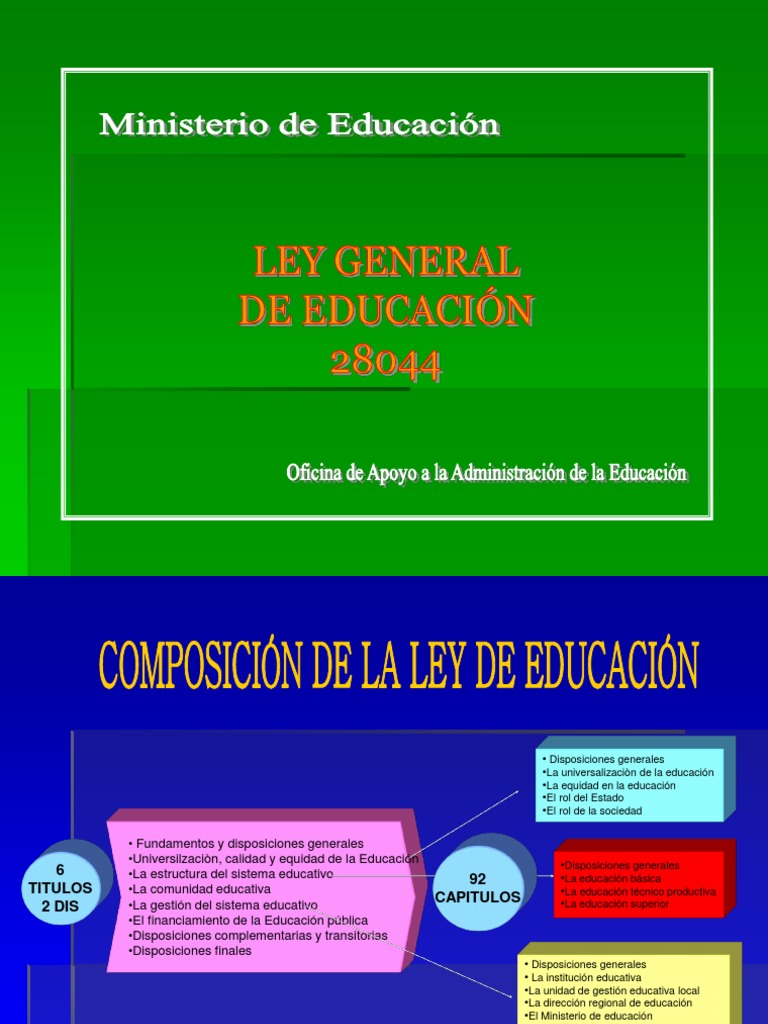 Ley General de Educacion 28044 | PDF | Educación Secundaria | Educación ...