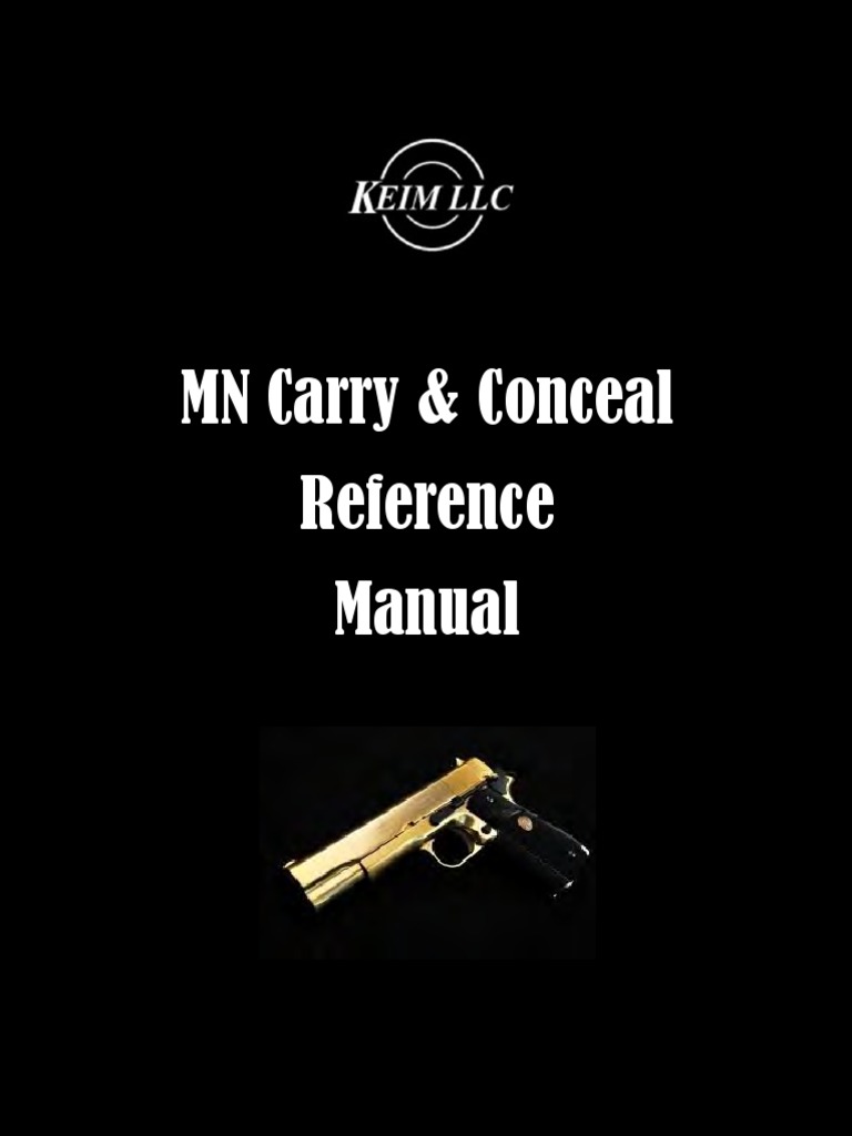 MN Permit to Carry Reference Manual Handgun Concealed Carry In The