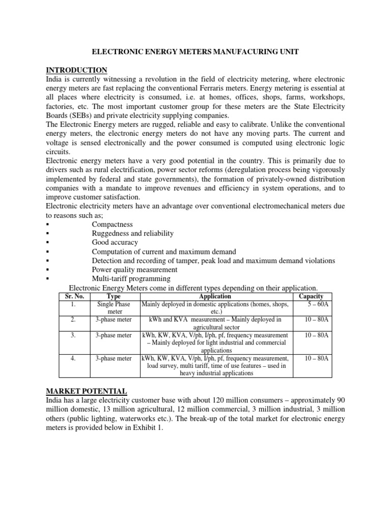Electronic Energy Meters Manufacturing Guide | PDF | Passivity ...