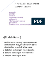 Kesan Dan Pengaruh Islam Dalam Tamadun Melayu