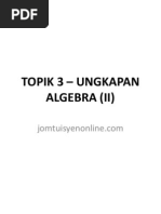 Matematik Tingkatan 2 Bab 3: Ungkapan Algebra II