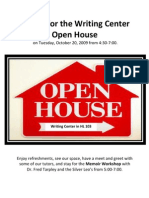 Writing Center Open House Flyer