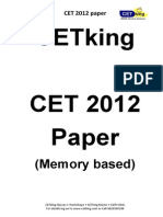 Cetking Maharashtra MHCET 2012 MBA CET Actual Paper PDF Verbal Section