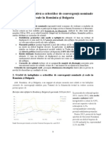 Criteriile de Convergenta Nominala Si Reala. Romania Si Bulgaria