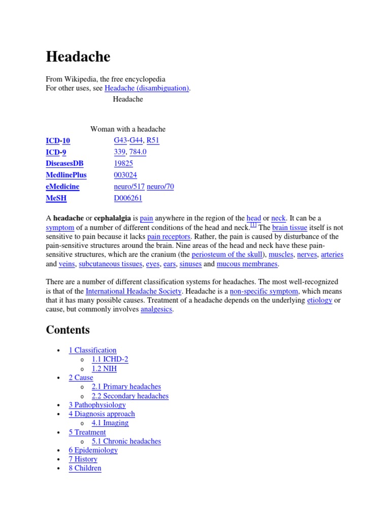 Headache | Headache | Diseases And Disorders