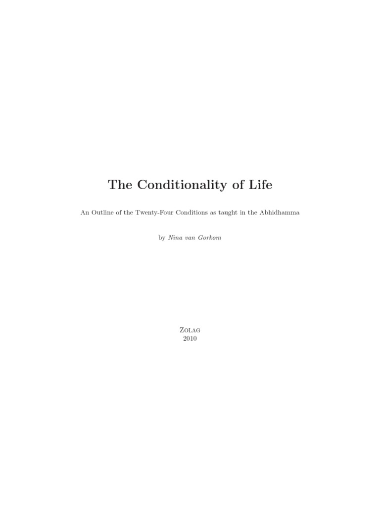 The Conditionality of Life | PDF
