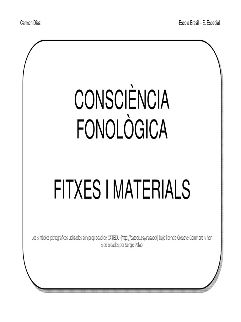 Fitxes I Materials Per Treballar La Consciència Fonològica | PDF