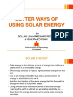 Better Use of Solar Energy