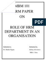 Script - Role of The HR Department