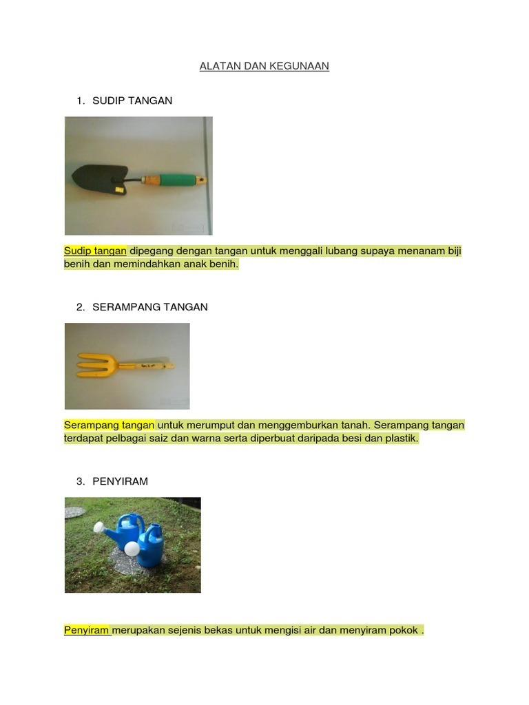 Nota Alatan Dan Kegunaan Pdf