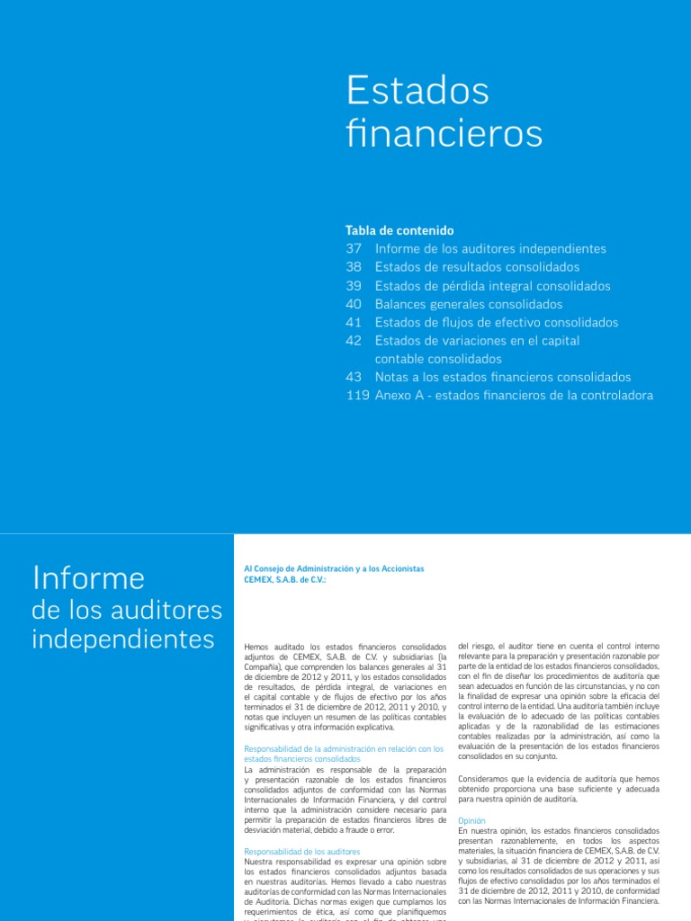 CEMEX Estados Financieros | PDF | normas internacionales de INFORMACION ...