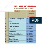 UPSC Fee Detail