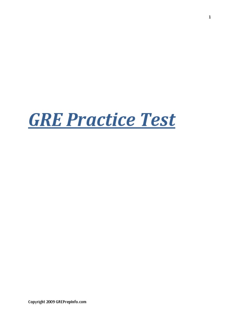 GRE Practice Test | PDF | Social Science | Wellness