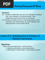 lesson 9 5 multiplication  division of radical expressions