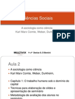 Aula 2 Pensadores Da Sociologia