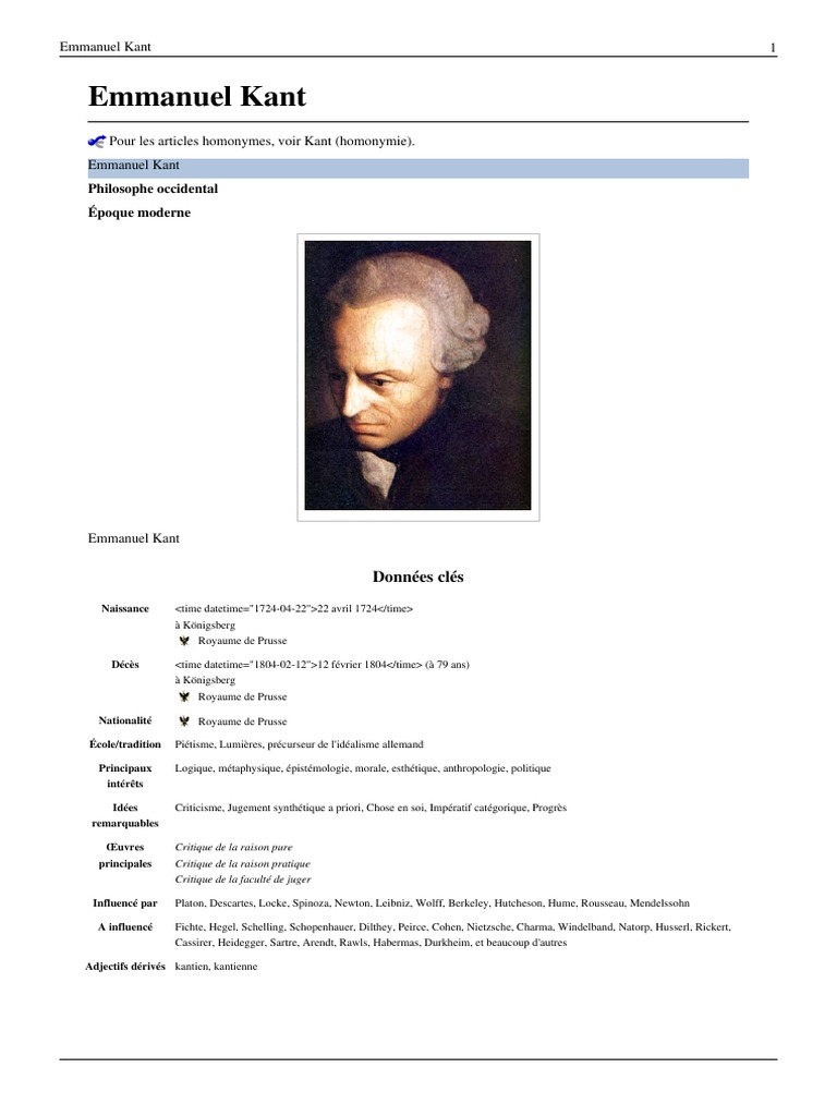 Kant et la Critique de la Raison Pure | PDF | Critique de la raison ...