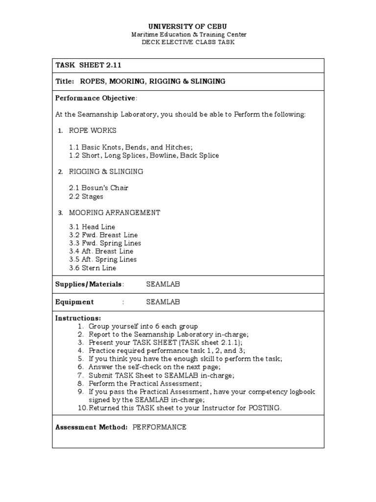 Ropes and Rigging Practical Assessment | PDF | Knot