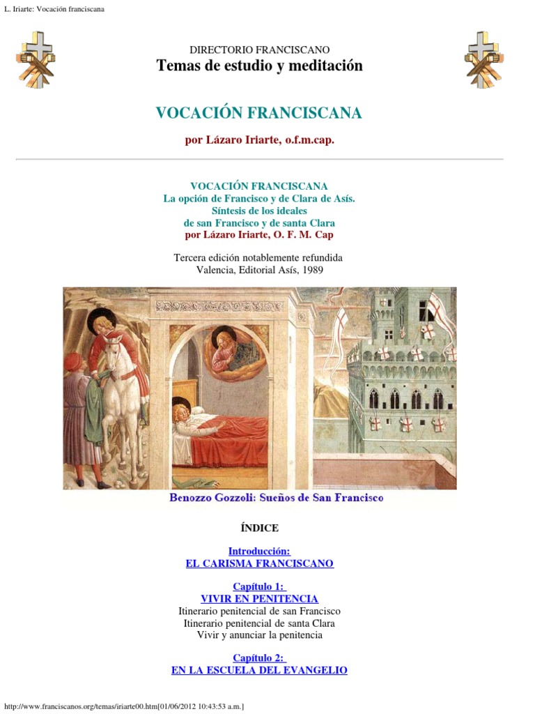 L. Iriarte - Vocación Franciscana PDF | PDF | Francisco de Asís | Iglesia  Católica