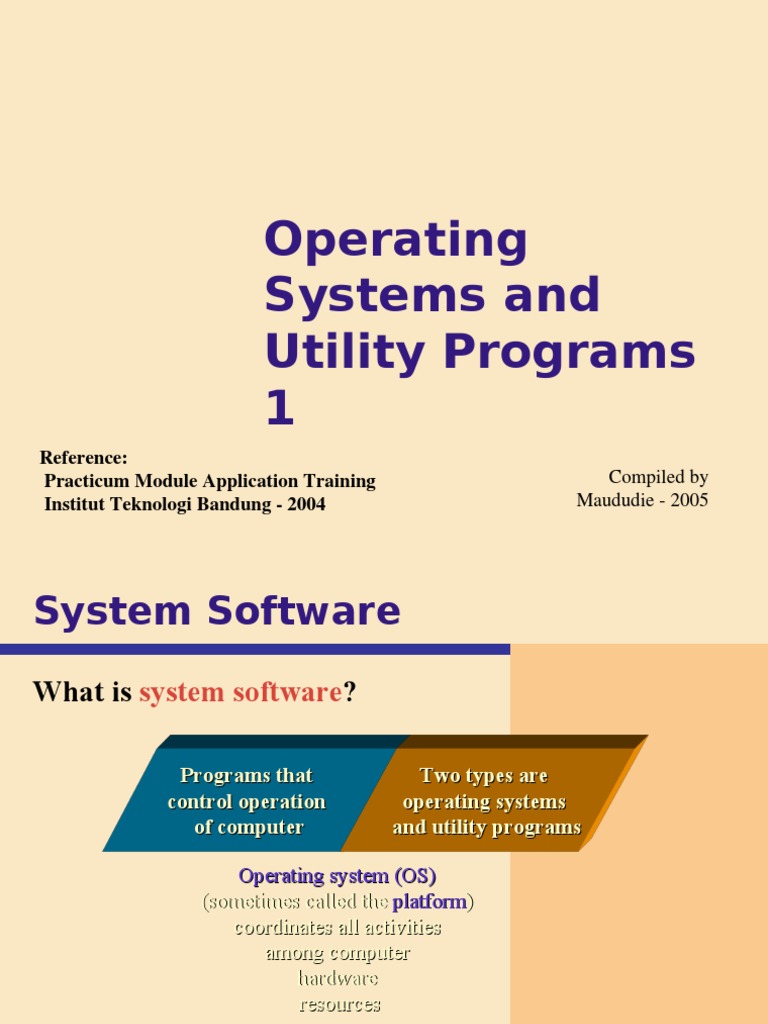 Operating Systems and Utility Programs 1 | Operating System | Graphical ...