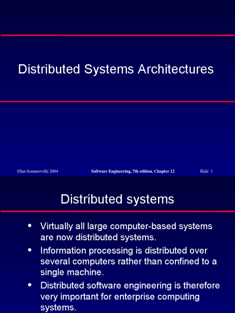 Distributed Systems Architectures | PDF | Common Object Request Broker ...