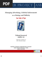 Download celebrity endorsement- A case study on Pepsi by nishantjayaswal SN21003485 doc pdf