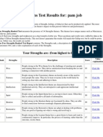 Strengths Test Results For