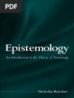 Book Epistemology an Introduction to the Theory of Knowledge