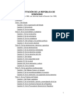 Constitucion Politica de La Republica de Honduras 1982 Con Reformas 1999.