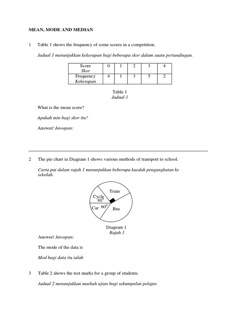 Mean, Mod and Median | PDF