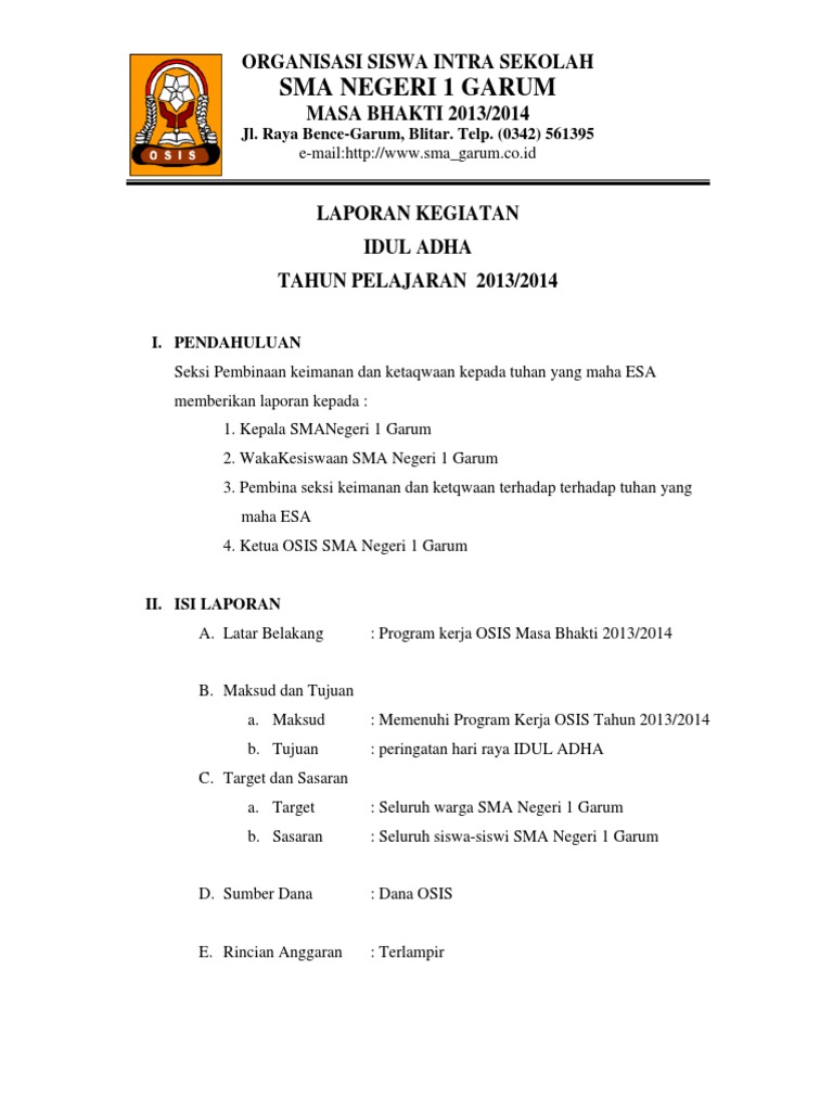 Laporan Idul Adha