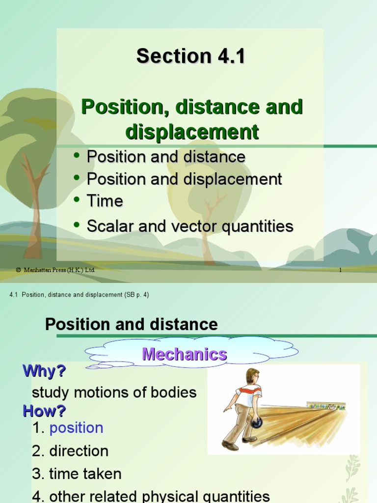 Section 4.1 Position, Distance and Displacement | PDF | Distance ...