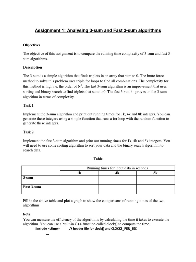 3-Sum vs Fast 3-Sum Analysis | PDF