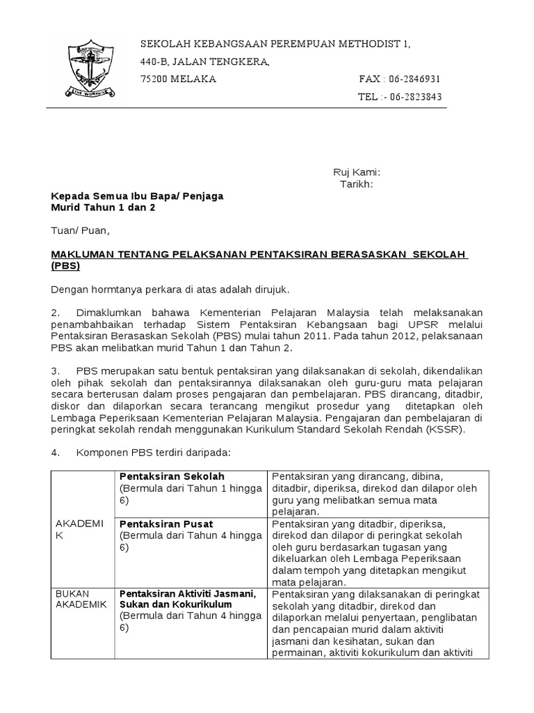 Surat Panggilan Pbs Ibu Bapa