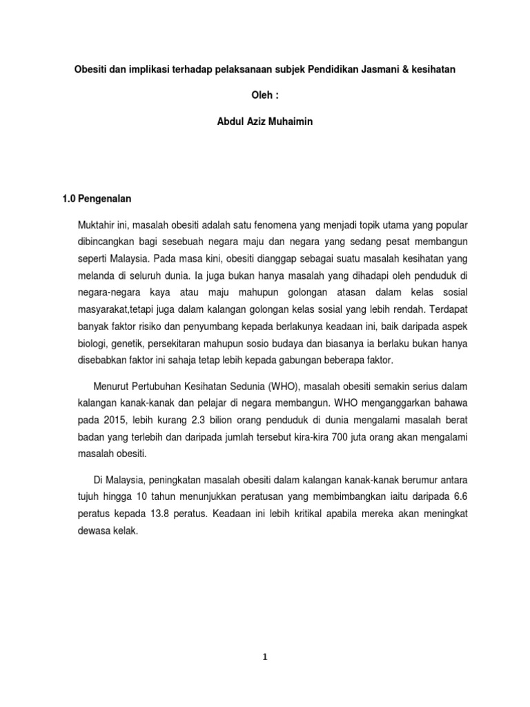 kesan obesiti kepada negara