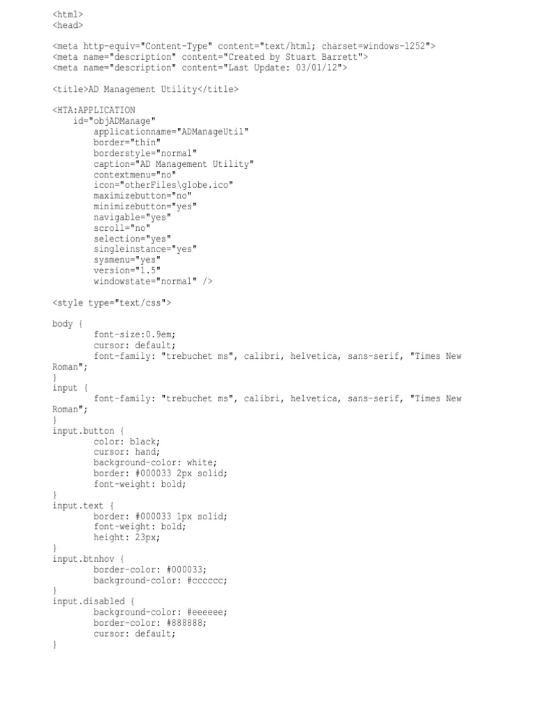 AD Management Utility Guide | PDF | Subroutine | Windows Registry