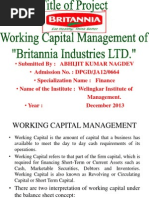 Wroking Capital Management of Britannia Industries