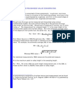 Surface Roughness Value Conversions