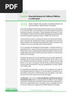 descentração de politicas publicas e a educação