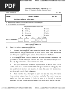 CBSE Class 4 English Revision Worksheet