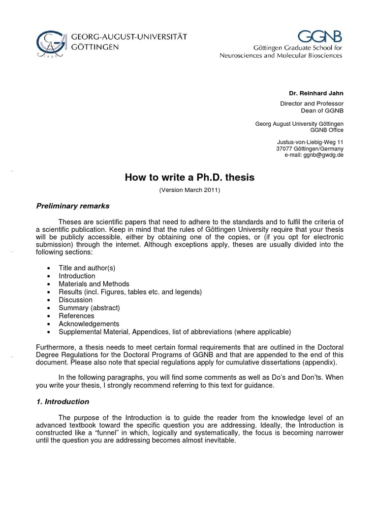 Ph.D. Thesis Writing Guide | PDF