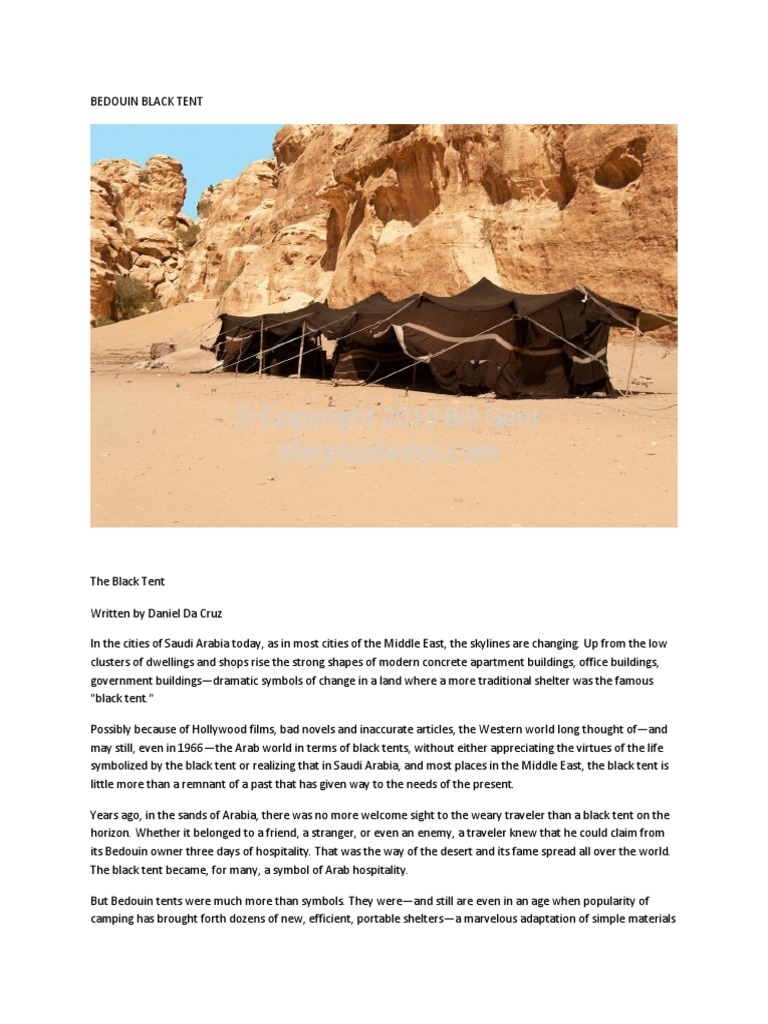 Bedouin Black Tent PDF Tent Atmosphere Of Earth