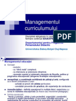 Managementul Curriculumului
