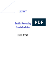 Protein Sequencing Protein Evolution: Exam Review