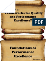 Frameworks For Quality and Performance Excellence